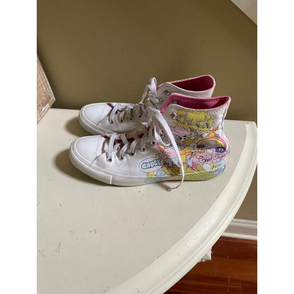 Converse Chuck Taylor All Star High Top Doodle Graphic Shoes  Womans 9 Men's 7